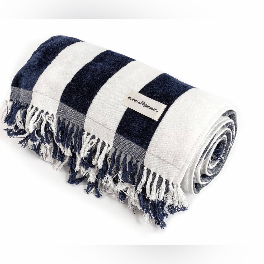 Business & Pleasure Holiday Beach Blanket Navy Capri Stripe